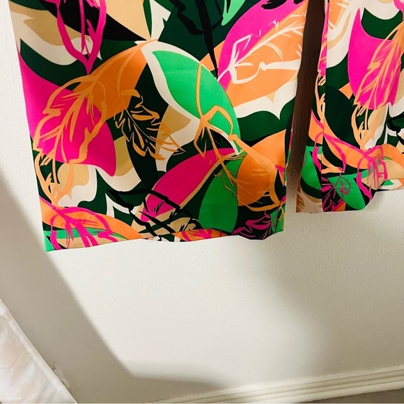 Nine West Women’s Cullote Small Green Chili Multicolor NWT Capri Pants Pull On - Picture 4 of 13